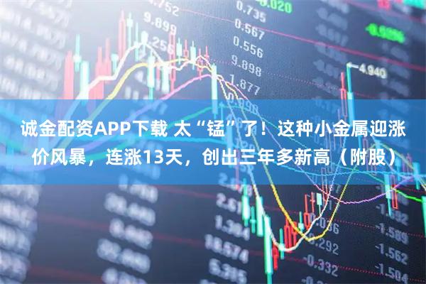 诚金配资APP下载 太“锰”了！这种小金属迎涨价风暴，连涨13天，创出三年多新高（附股）