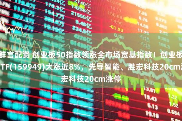 鲜言配资 创业板50指数领涨全市场宽基指数！创业板50ETF(159949)大涨近8%，先导智能、胜宏科技20cm涨停